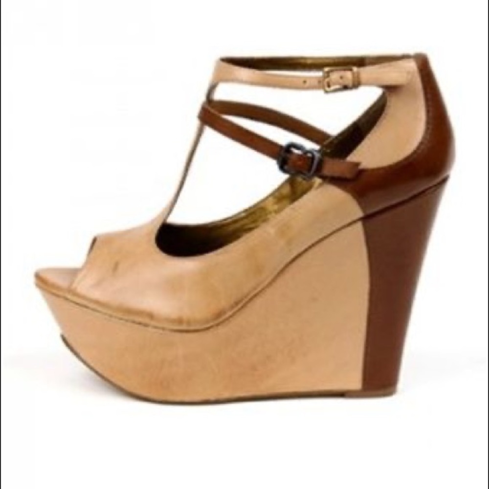 Sam Edelman Peep Toe Platform Wedges 7.5